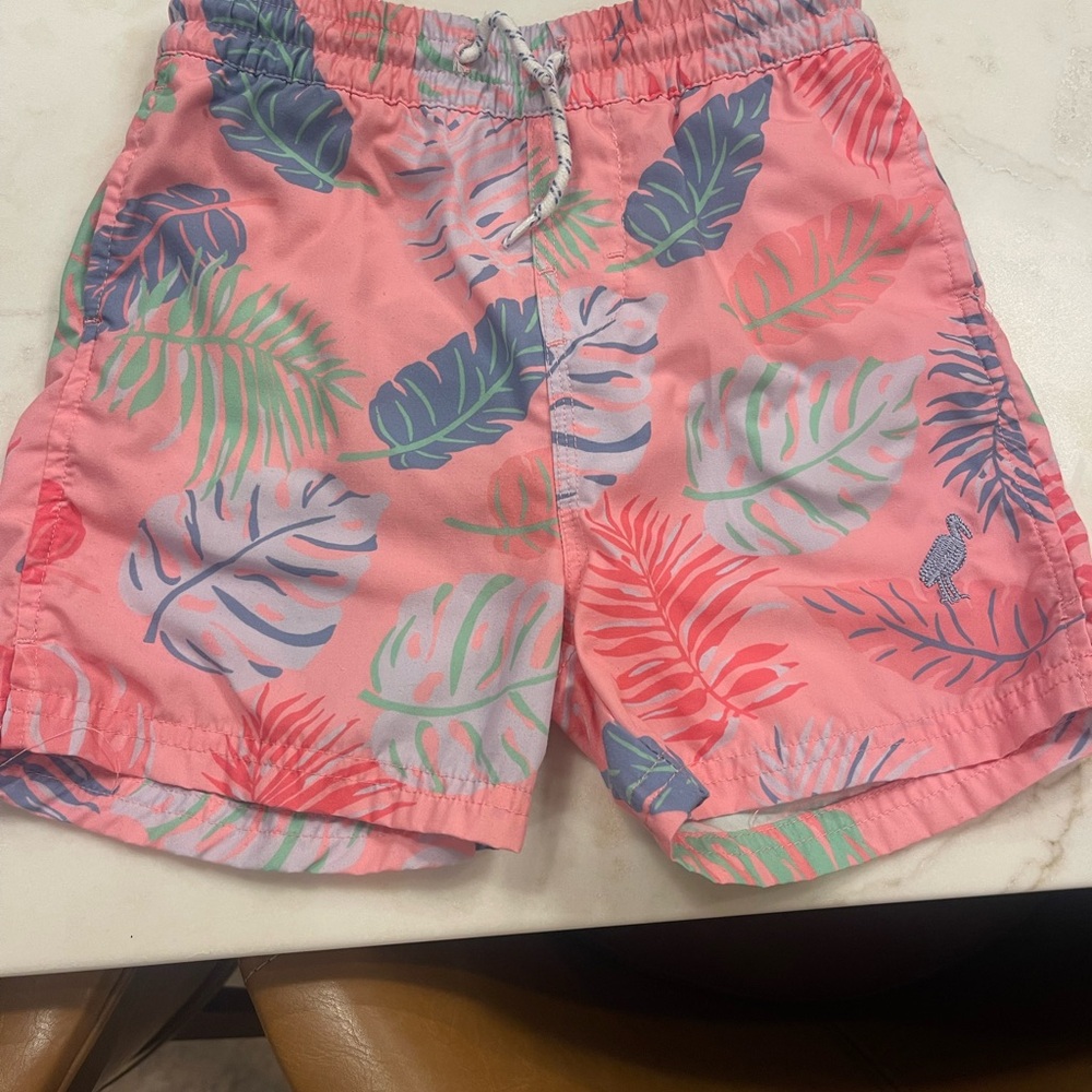 TBBC boys Swim Trunks Pink Palm